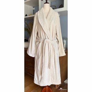 SOLD Pottery Barn Dream Bath Robe Terry Organic Size L Cream Oatmeal